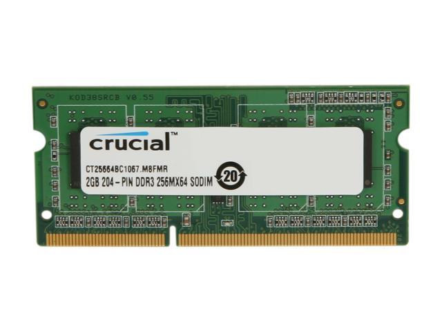 Crucial 2GB 204-Pin DDR3 SO-DIMM DDR3 1066 (PC3 8500) Laptop Memory Model CT25664BC1067