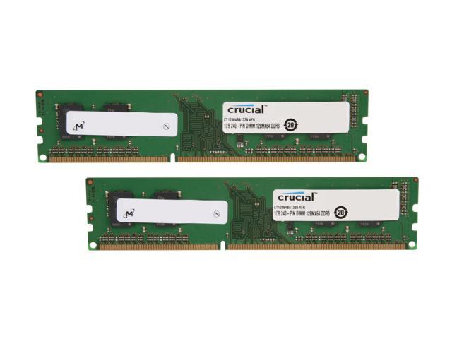 Crucial 2GB (2 x 1GB) DDR3 1333 (PC3 10600) Dual Channel Kit Desktop Memory Model CT2KIT12864BA1339