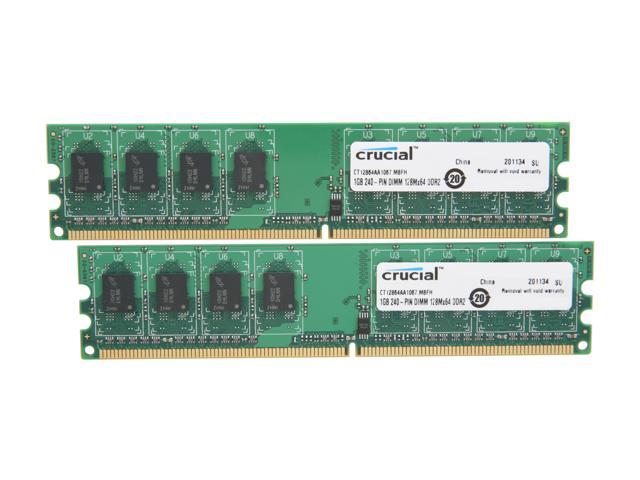 Crucial 2GB (2 x 1GB) DDR2 1066 (PC2 8500) Dual Channel Kit