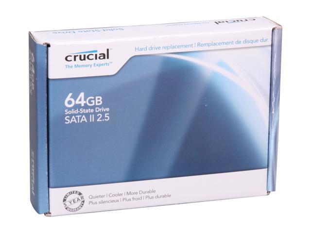 Crucial 2.5" 64GB SATA II MLC Internal Solid State Drive (SSD) CT64M225
