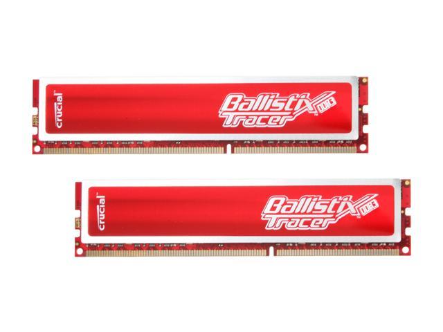 Crucial Ballistix Tracer 4GB (2 x 2GB) DDR3 1333 (PC3 10600) Desktop Memory w/ Red LEDs Model BL2KIT25664TR1337