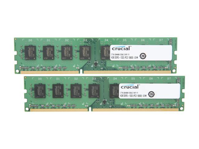 Crucial 8GB (2 x 4GB) DDR3 1333 (PC3 10600) Desktop Memory Model CT2KIT51264BA1339