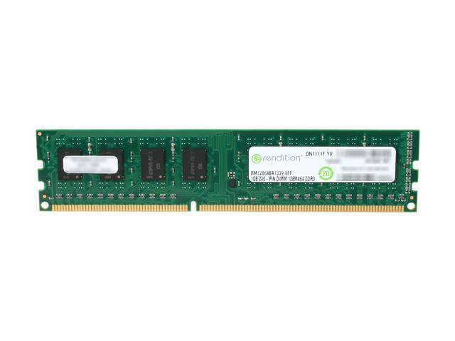Rendition by Crucial 1GB DDR3 1333 (PC3 10600) Desktop Memory Model RM12864BA1339