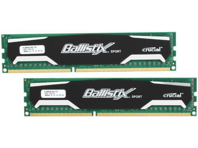 Crucial Ballistix Sport 4GB (2 x 2GB) DDR3 1600 Desktop Memory Model BL2KIT25664BA160A