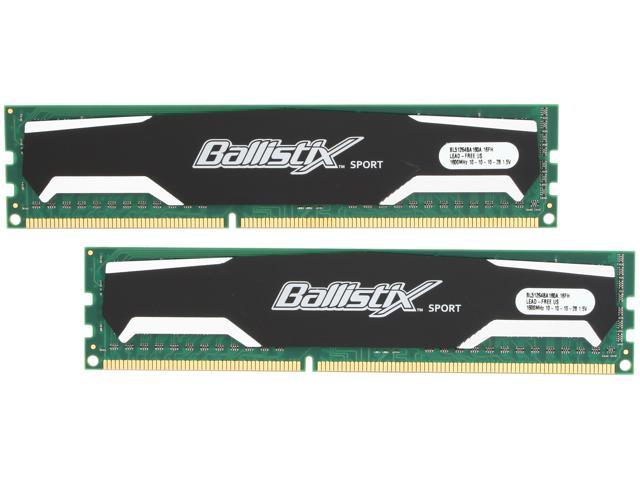 Crucial Ballistix Sport 8GB (2 x 4GB) DDR3 1600 Desktop Memory Model BL2KIT51264BA160A