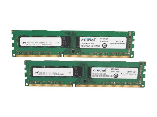 Crucial 16GB (2 x 8GB) DDR3 1333 (PC3 10600) Desktop Memory Model  CT2KIT102464BA1339