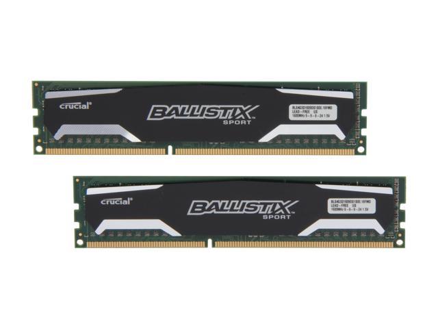 Ballistix Sport 8GB (2 x 4GB) DDR3 1600 (PC3 12800) Desktop Memory Model BLS2KIT4G3D1609DS1S00