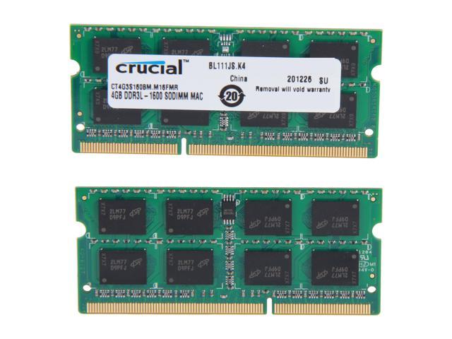 Crucial 8gb 2 X 4gb 4 Pin Ddr3 So Dimm Ddr3 1600 Pc3 Memory For Apple Model Ct2k4g3s160bm Newegg Com