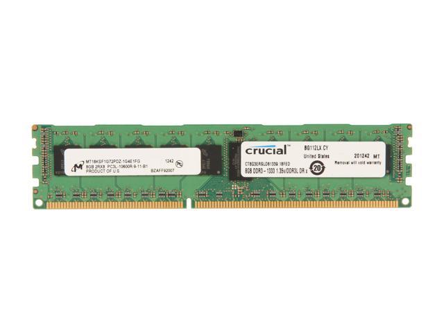Crucial 8GB ECC Registered DDR3 1333 (PC3 10600) Server Memory Model CT8G3ERSLD81339
