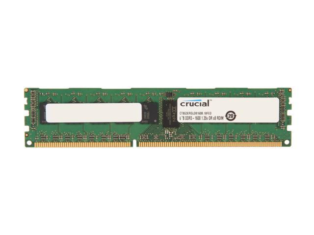 Crucial 8GB ECC Registered DDR3 1600 (PC3 12800) Server Memory Model CT8G3ERSLD8160B