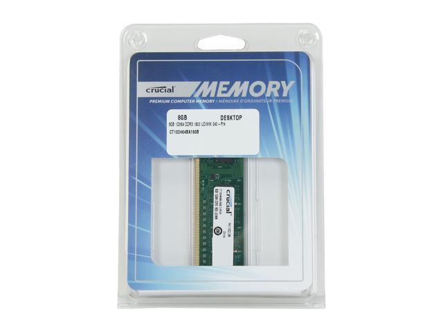 Crucial 8GB DDR3 1600 Mhz PC3-12800 240-Pin Desktop Memory Ram CT102464BA160B 