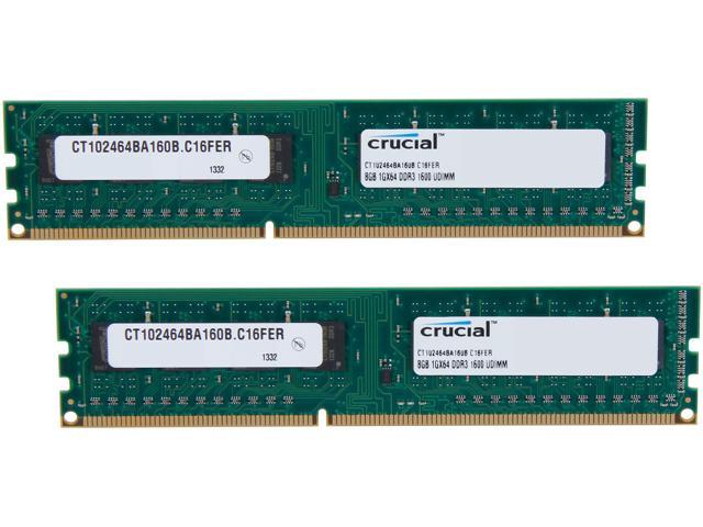 Crucial 16GB (2 x 8GB) DDR3 1600 (PC3 12800) Desktop Memory Model CT2KIT102464BA160B
