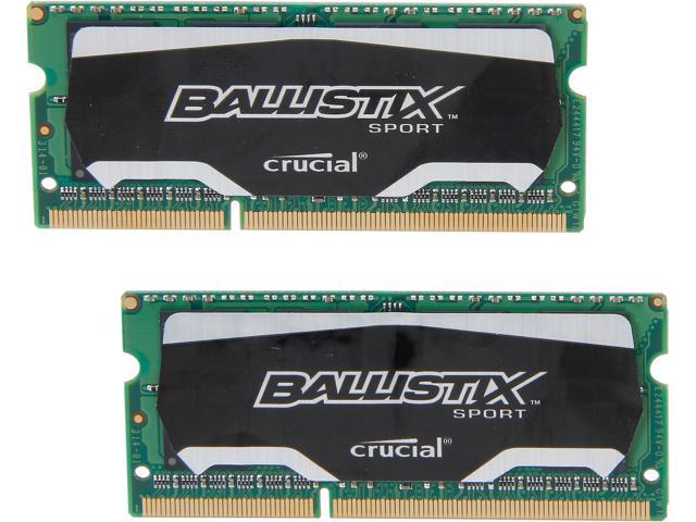 Crucial Ballistix Sport 16GB (2 x 8GB) 204-Pin DDR3 SO-DIMM DDR3L 1600 (PC3L 12800) Laptop Memory Model BLS2K8G3N169ES4