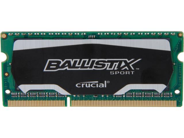 Crucial Ballistix Sport SODIMM 8GB 204-Pin DDR3 SO-DIMM DDR3L 1600 (PC3L 12800) Laptop Memory Model BLS8G3N169ES4