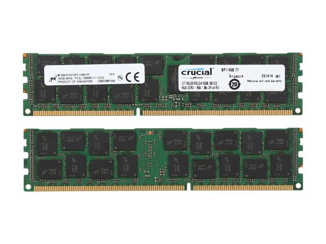 Crucial 32GB (2 x 16GB) ECC Registered DDR3 1600 (PC3 12800