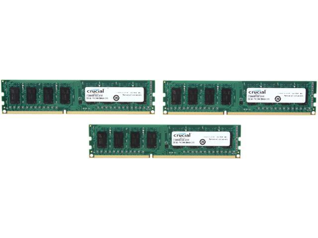Crucial 6GB (3 x 2GB) DDR3 1600 (PC3 12800) Desktop Memory Model CT3KIT25664BA160B