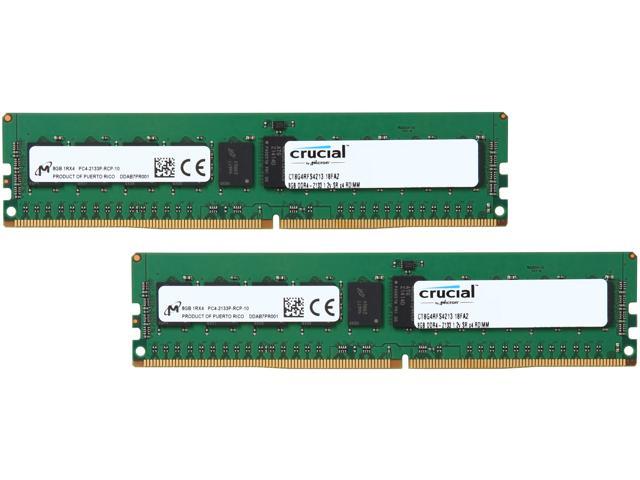 Crucial 16GB (2 x 8GB) ECC Registered DDR4 2133 (PC4 17000) Server Memory Model CT2K8G4RFS4213