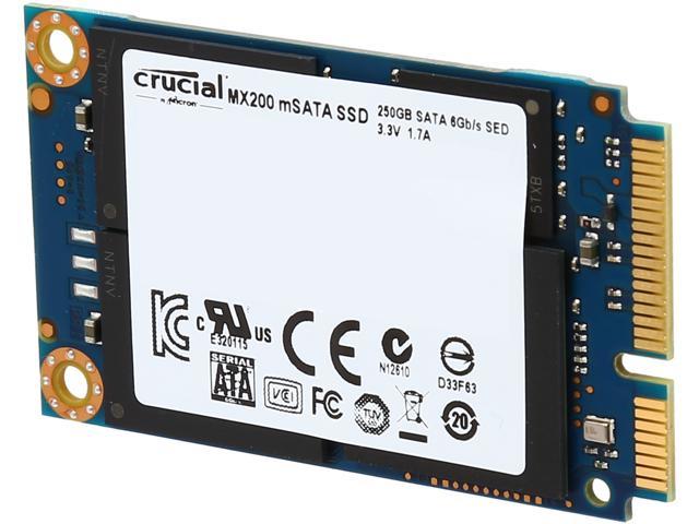 Crucial MX200 mSATA 250GB SATA 6Gbps (SATA III) Micron 16nm MLC NAND  Internal Solid State Drive (SSD) CT250MX200SSD3