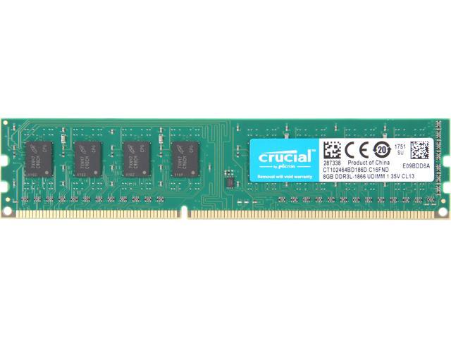 Crucial 8GB DDR3L 1866 (PC3L 14900) Major Brand Chipset Desktop Memory Model CT102464BD186D