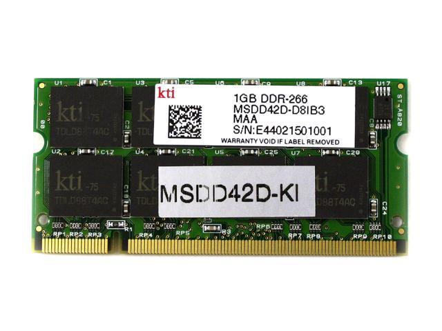 KINGMAX 1GB 200-Pin DDR SO-DIMM DDR 266 (PC 2100) Laptop Memory Model MSDD42F-KI - OEM