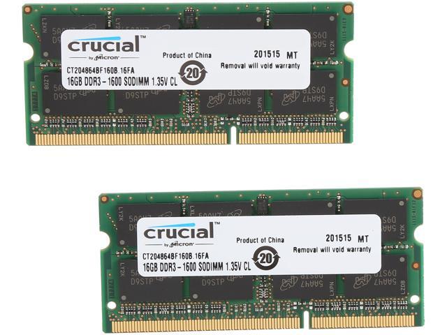 32GB (2 x 16GB) 204-Pin DDR3 SO-DIMM DDR3L 1600 (PC3L 12800) Laptop Memory Model CT2KIT204864BF160B Laptop Memory - Newegg.com