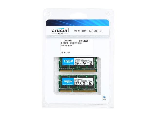 Crucial 16GB (2 x 8GB) 204-Pin DDR3 SO-DIMM DDR3L 1866 (PC3L 14900 
