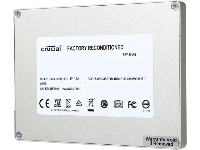 Crucial M550 2.5" 1TB SATA 6Gb/s MLC Internal Solid State Drive (SSD) CT1024M550SSD1 - Factory Recertified