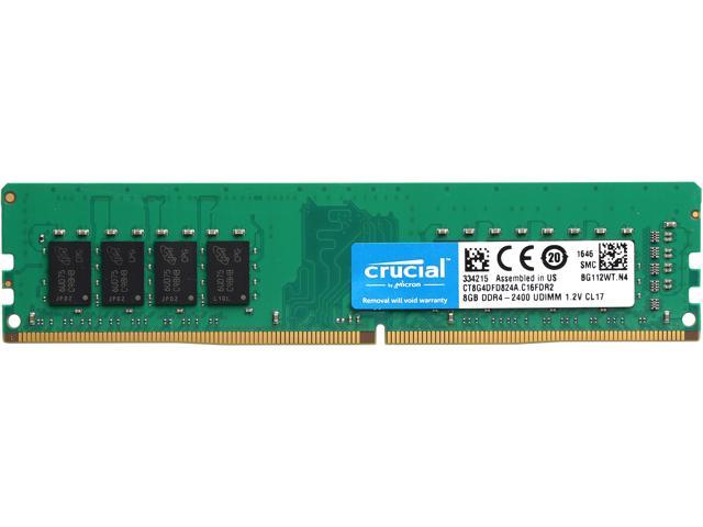 Crucial RAM 16GB Kit (2x8GB) DDR4 2400 MHz CL17 Desktop Memory  CT2K8G4DFS824A, Green/Black