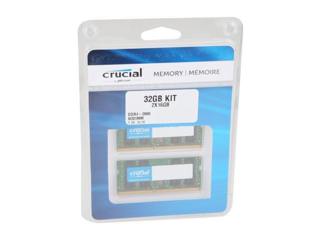 CT2K16G4SFD8266 16GBx2 DR x8 SODIMM 260-Pin Memory PC4-21300 Crucial 32GB Kit DDR4 2666 MT/s 