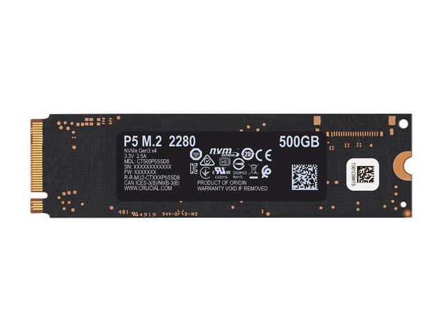 Crucial P5 500GB 3D NAND NVMe Internal SSD, up to 3400 MB/s 