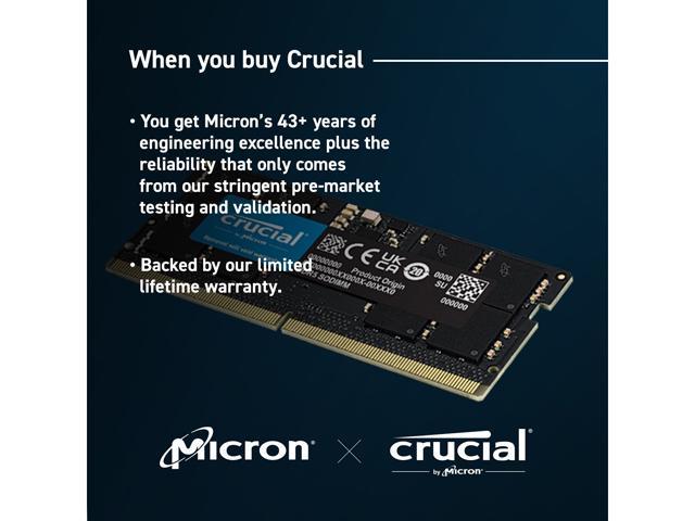 Crucial 32GB 262-Pin DDR5 SO-DIMM DDR5 4800 (PC4 38400) Laptop