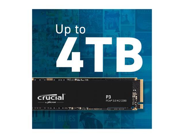 Crucial P3 4TB PCIe 3.0 3D NAND NVMe M.2 SSD, up to