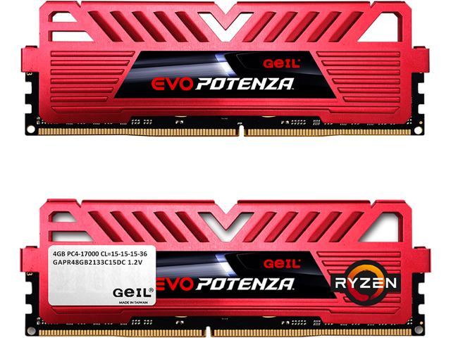GeIL EVO POTENZA AMD 8GB (2 x 4GB) DDR4 2133 (PC4 17000) Desktop Memory Model GAPR48GB2133C15DC
