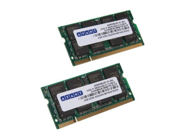 AllComponents 4GB (2 x 2GB) 200-Pin DDR2 SO-DIMM DDR2 667 (PC2 5300) Dual Channel Kit Laptop Memory Model AC2/SO667X64/4096KIT