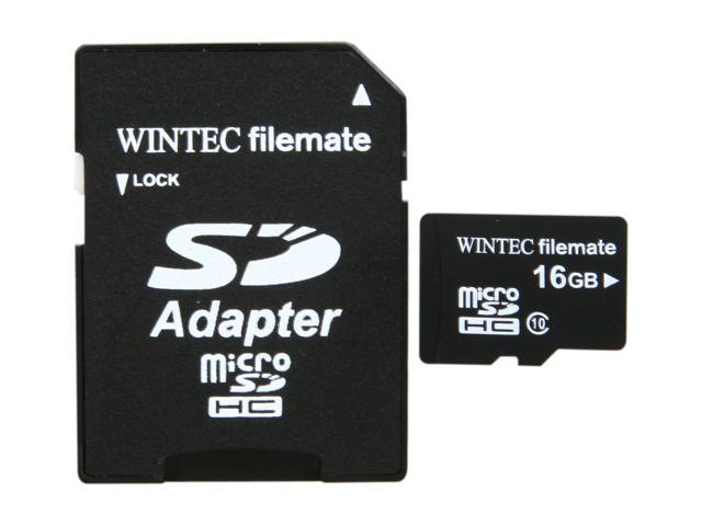 WINTEC FileMate 16GB Mobile Professional Class 10 microSDHC Card with SDHC Adapter