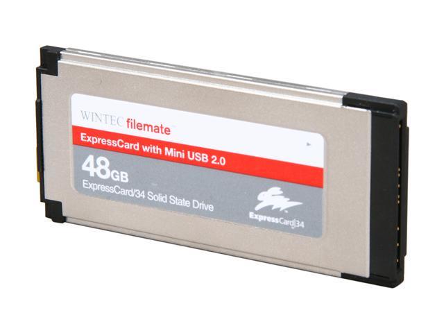 Wintec FileMate ExpressCard 34 48GB ExpressCard 34 & Mini USB 2.0 MLC Internal / External Solid State Drive (SSD) 3FMS4D048JM-R