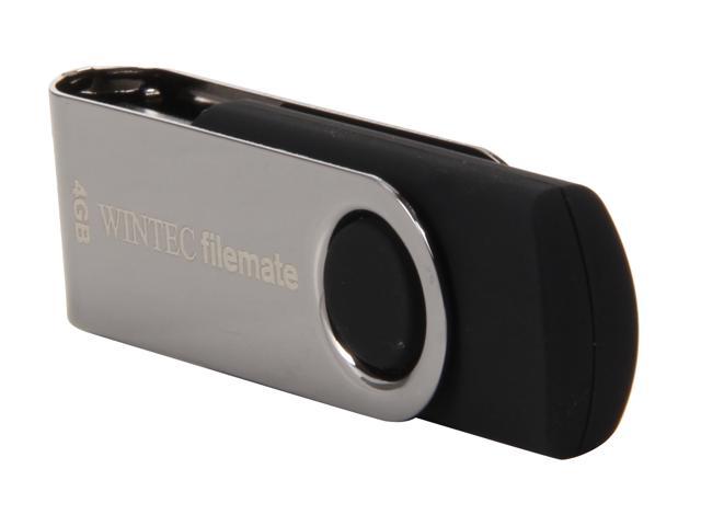 Wintec FileMate 4GB USB 2.0 Swivel Flash Drive (Black) Model 3FMSUB4GWB-R