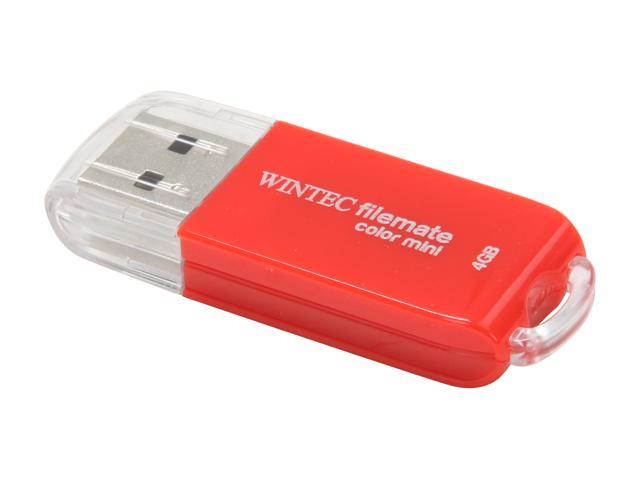 Wintec FileMate Color Mini 4GB USB 2.0 Flash Drive (Red) Model 3FMSP01U2RD-4G-R