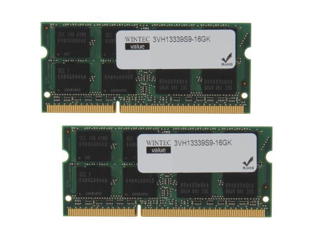 Wintec Value 16GB (2 x 8GB) 204-Pin DDR3 SO-DIMM DDR3 1333 (PC3 10666) Laptop Memory Model 3VH13339S9-16GK