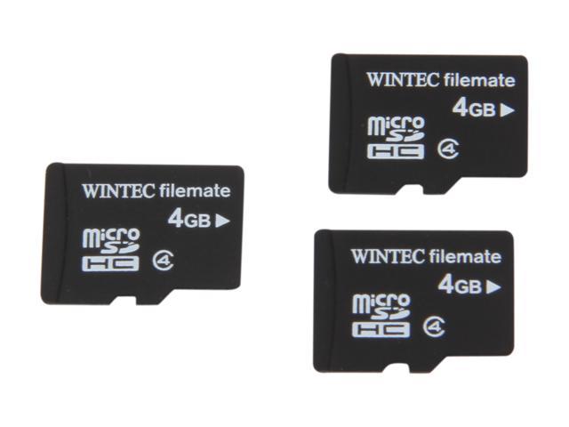 Wintec FileMate 12GB (4GB x 3) microSDHC Flash Card Model 3FMUSD4GB-3PK