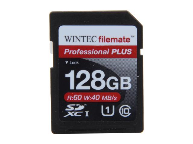 Wintec Professional PLUS 128GB Secure Digital Extended Capacity (SDXC) Flash Card Model 3FMSD128GU1PI-R