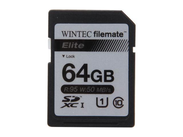 Wintec Filemate Elite 64GB Secure Digital Extended Capacity (SDXC) Flash Card Model 3FMSX64GU1E-R