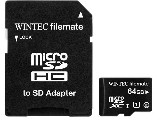 Wintec FileMate 64GB microSDXC Professional Plus UHS-I microSDXC Flash Memory Card Model 3FMUSD64GU1PI-R
