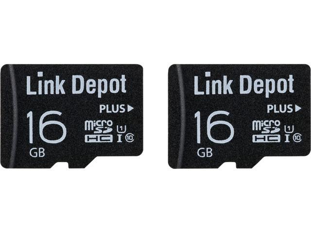 Link Depot Plus 32GB (16GB x 2) microSDHC Flash Card Model LD-MSD16G-2P