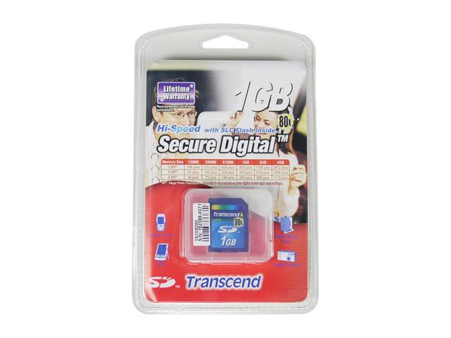 Transcend 1GB Secure Digital (SD) Flash Card Model TS1GSD80