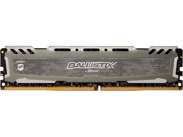Ballistix Sport LT 8GB Single DDR4 2666 MT/s (PC4-21300) DR x8 DIMM 288-Pin Memory - BLS8G4D26BFSB (Grey)