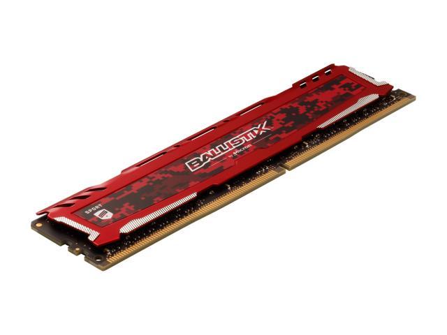 bjerg Kollisionskursus Forstærker Ballistix Sport LT 8GB Single DDR4 2666 MT/s (PC4-21300) DR x8 DIMM 288-Pin  Memory - BLS8G4D26BFSE (Red) Desktop Memory - Newegg.com