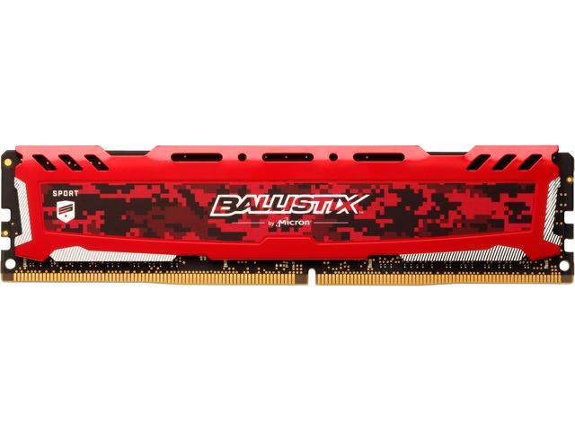 Ballistix Sport Lt 16gb Single Ddr4 2666 Mts Pc4 21300 Dr X8 Dimm 288 Pin Memory Bls16g4d26bfse Red Neweggcom - 