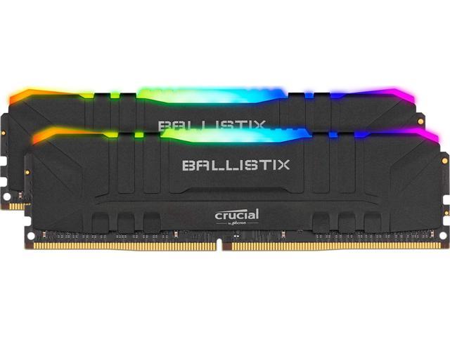 Crucial Ballistix RGB 3200 MHz DDR4 DRAM Desktop Gaming Memory Kit 16GB (8GBx2) CL16 BL2K8G32C16U4BL (BLACK)