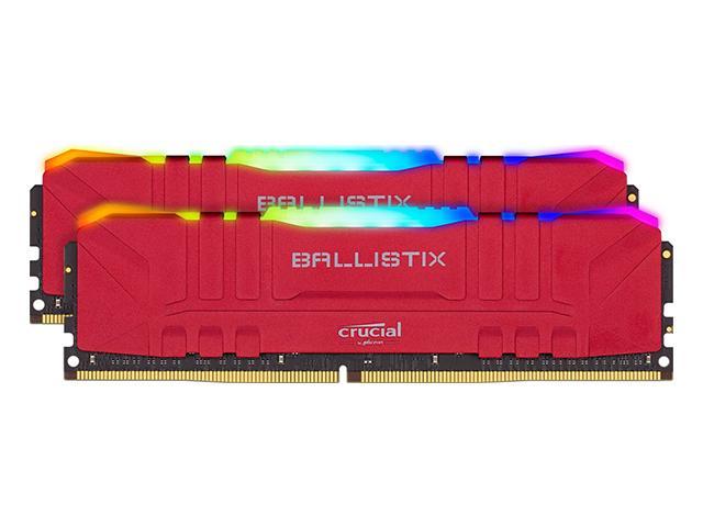 Crucial Ballistix RGB 3200 MHz DDR4 PC RAM Desktop Gaming Memory Kit 16GB (8GBx2) CL16 BL2K8G32C16U4RL (RED)